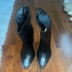 SCHUTZ Black Leather Heeled Boots